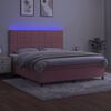 vidaXL Boxspringbett mit Matratze & LED Rosa 180x200 cm Samt