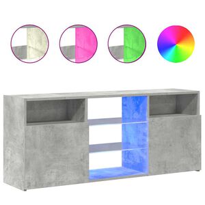 vidaXL TV-Schrank mit LED-Leuchten Betongrau 120x30x50 cm