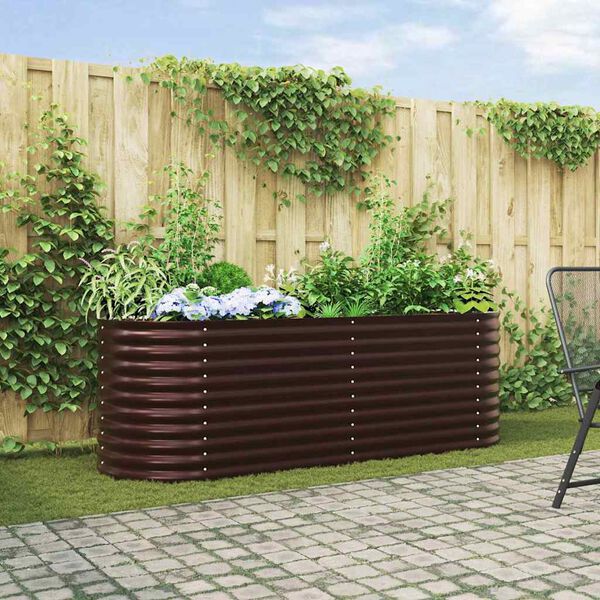 vidaXL Garten-Hochbeet Braun 240 x 80 x 81 cm Stahl