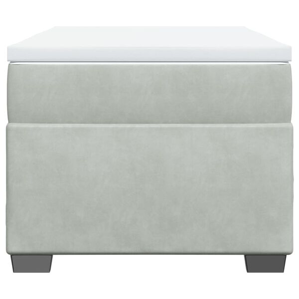 vidaXL Boxspringbett mit Matratze Hellgrau 90x200 cm Samt