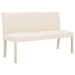 vidaXL Sitzbank 139,5 cm Cremewei&szlig; Polyester