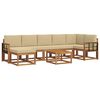vidaXL Outdoor-Sofagarnitur mit Kissen 8 pcs Natur und Beige