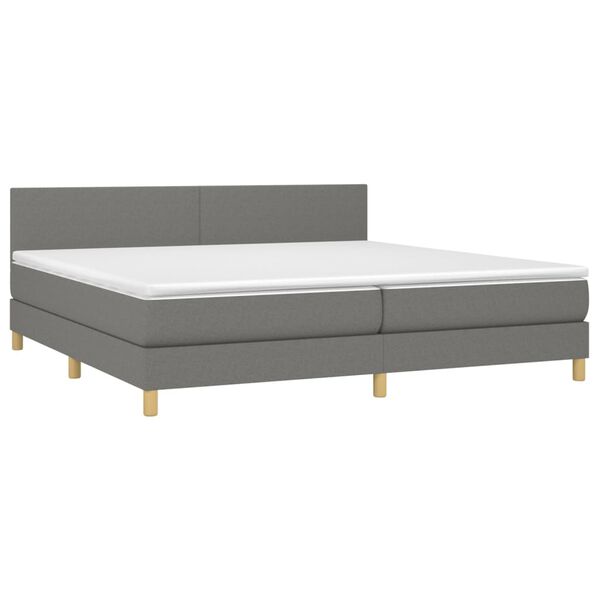 vidaXL Boxspringbett mit Matratze Dunkelgrau 200x200 cm Stoff
