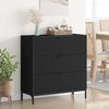 vidaXL Sideboard Schwarz 79,5 x 33 x 82 cm Holzwerkstoff