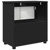 vidaXL Badezimmerschrank mit Speicher mit T&uuml;r Schwarz 61 x 35 x 64 cm