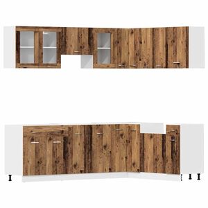 vidaXL 11-tlg. K&uuml;chenschrank-Set Lyon Altholz-Optik Holzwerkstoff