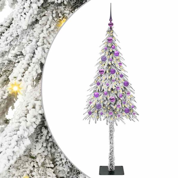 vidaXL Weihnachtsbaum mit 150 LEDs Wei&szlig; 150 cm PE und Stahl