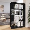 vidaXL B&uuml;cherregal/Raumteiler Schwarz 80x25x132 cm Massivholz Kiefer
