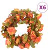 vidaXL Weihnachtskr&auml;nze Blumen 6 Stk. Orange 250 cm