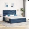 vidaXL Ottoman-Bett mit Matratzen Blau 200x200 cm Stoff