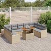 vidaXL Garten-Sofa-Set mit Kissen 10 pcs Beige und Hellgrau