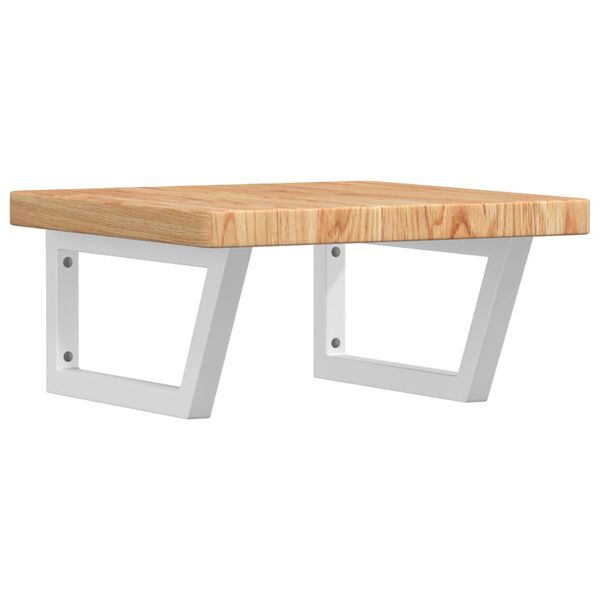 vidaXL Waschtischplatte mit Halterung Stahl und Massivholz Eiche