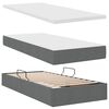 vidaXL Bett mit LED-Lichtleisten Dunkelgrau 200 x 200 cm Stoff