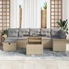 vidaXL Garten-Sofa-Set mit Kissen mit Speicher 8 pcs Beige Poly Rattan