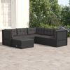 vidaXL 6-tlg. Garten-Lounge-Set mit Kissen Schwarz Poly Rattan