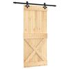 vidaXL Schiebet&uuml;r Nat&uuml;rlich und Schwarz 90 x 210 cm Massivkiefer