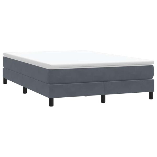 vidaXL Boxspringbett ohne Matratze Dunkelgrau 140x220 cm Samt