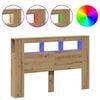 vidaXL LED-Kopfteil Artisan-Eiche 160x18,5x103,5 cm Holzwerkstoff