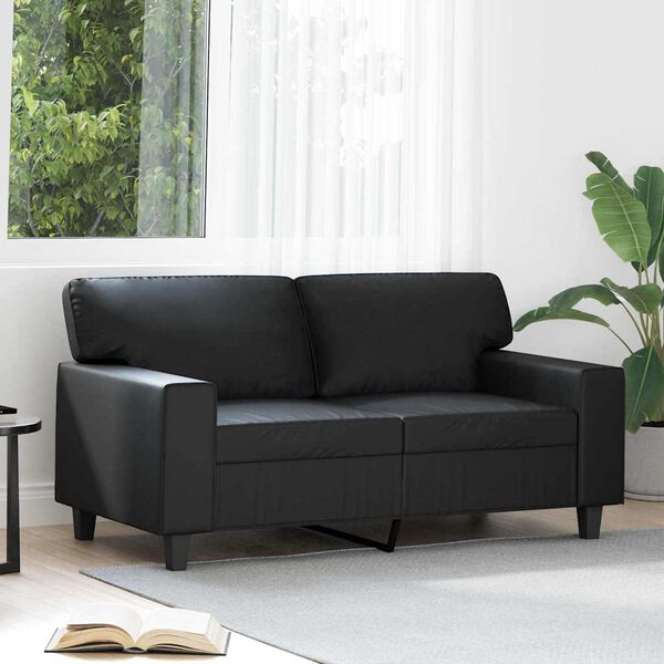 vidaXL 2-Sitzer-Sofa Schwarz 120 cm Kunstleder