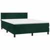 vidaXL Boxspringbett mit Matratze Dunkelgr&uuml;n 140x200 cm Samt