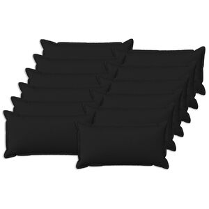 vidaXL Kissenbezug 12 stk. HOUTEN Schwarz 40 x 80 cm Kunstleinen