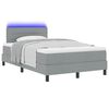 vidaXL Boxspringbett mit Matratze mit LED Hellgrau 120 x 200 cm Stoff