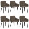 vidaXL Esszimmerst&uuml;hle 6 pcs Kunstwildleder Dunkelgrau