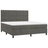 vidaXL Boxspringbett mit Matratze & LED Dunkelgrau 160x200 cm Samt