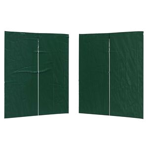 vidaXL Party Zelt Seitenteil 2 pcs Gr&uuml;n 200 x 195 cm PE und Stahl