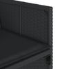 vidaXL 15-tlg. Garten-Essgruppe mit Kissen Schwarz Poly Rattan