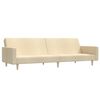 vidaXL Schlafsofa 2-Sitzer mit Fu&szlig;hocker Creme Stoff