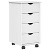 vidaXL Rollschrank 34 x 39 x 65,5 cm Massivholz Kiefer Wei&szlig;