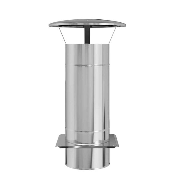 vidaXL Kaminverl&auml;ngerung Silber 35 x 35 x 65 cm Edelstahl