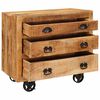 vidaXL Beistellschrank Braun 70 x 38 x 63 cm massives Mangoholz