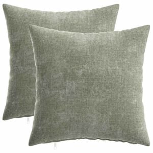 vidaXL Kissenbezug 2 pcs HEERLEN Gr&uuml;n 35 x 35 cm Chenille-Stoff