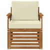 vidaXL Outdoor-Sofagarnitur Massives Akazienholz und Polyester Natur