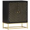 vidaXL Sideboard Schwarz und Golden 60×30×75 cm Massivholz Mango