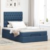 vidaXL Ottoman-Bett mit Matratze & LEDs Blau 120x200 cm Stoff
