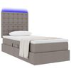 vidaXL Bett mit Stauraum und LED mit LED Taupe 100 x 200 cm Polyester