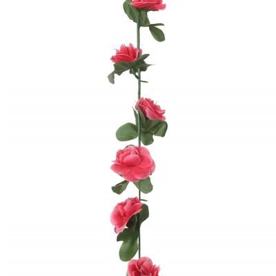 vidaXL Künstliche Blumengirlanden 6 Stk. Rosenrot 250 cm