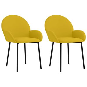 vidaXL Esszimmerst&uuml;hle 2 Stk. Gelb Samt