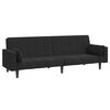 vidaXL Schlafsofa 2-Sitzer mit 2 Kissen Schwarz Samt