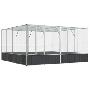 vidaXL Voliere Silbern 418x414x212 cm Stahl