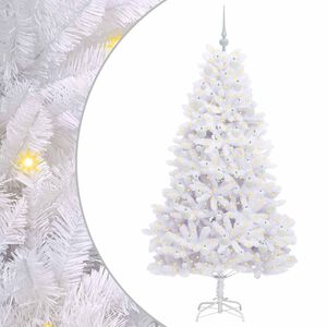 vidaXL K&uuml;nstlicher klappbarer Weihnachtsbaum Wei&szlig; 180 cm PVC und Stahl