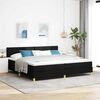 vidaXL LED Boxspringbett mit Matratze Schwarz 200 x 200 cm Stoff