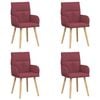 vidaXL Esszimmerst&uuml;hle 4 stk. Stoff Weinrot 60 x 56 x 93 cm