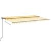 vidaXL Automatische Markise mit LED & Windsensor 500x350 cm Gelb/Wei&szlig;
