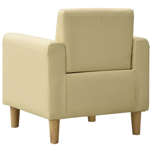 vidaXL Kindersofa Cremewei&szlig; Kunstleder