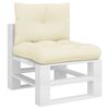 vidaXL Palettenkissen 2-tlg. Creme Stoff