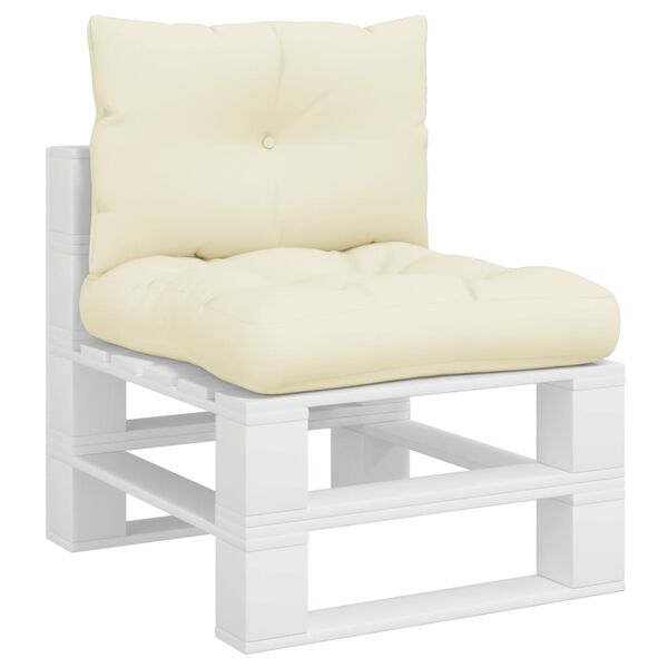 vidaXL Palettenkissen 2-tlg. Creme Stoff